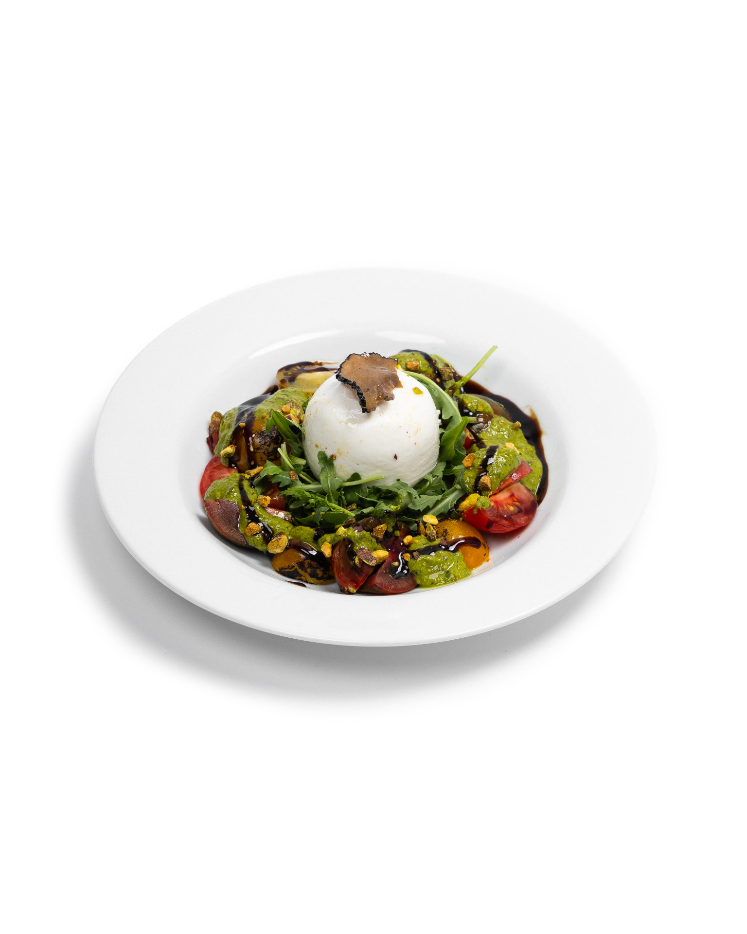 Burrata ar tomātiem un trifeli